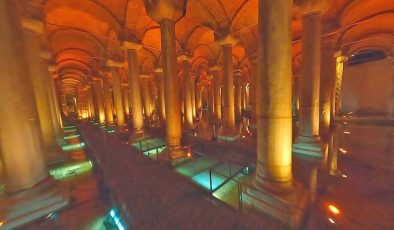 Yerebatan Sarnıcı’nın görkemli sütunları görüntülendi