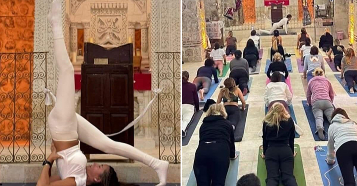 Kilisede yoga tepki çekti