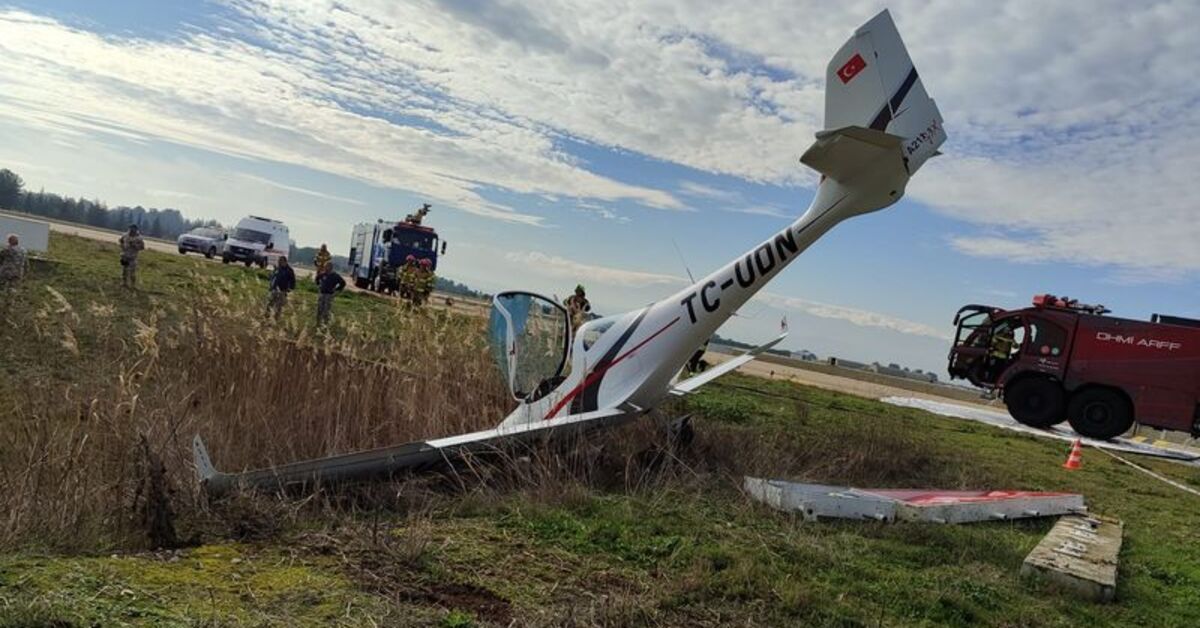 Eğitim uçağı pistten çıktı!